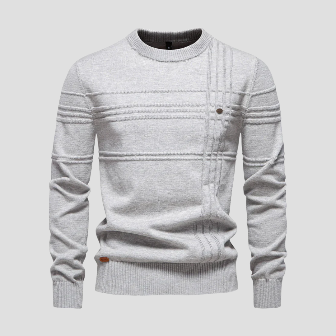 Pull en maille texturée géométrique pour homme