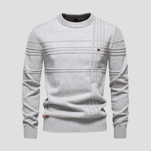 Pull en maille texturée géométrique pour homme