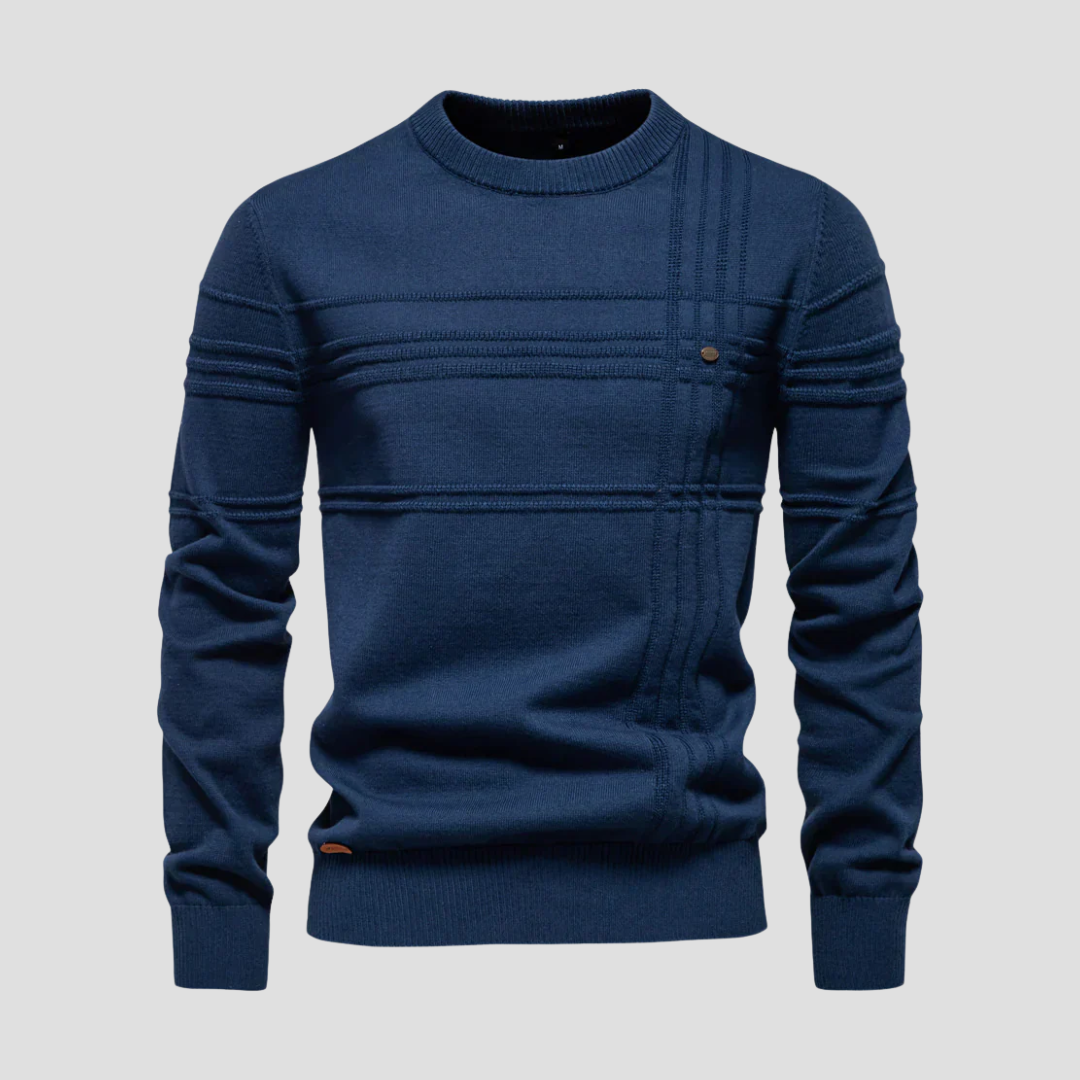 Pull en maille texturée géométrique pour homme