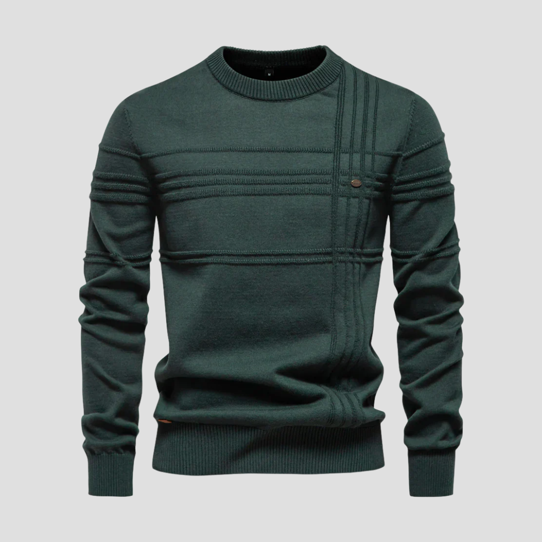 Pull en maille texturée géométrique pour homme
