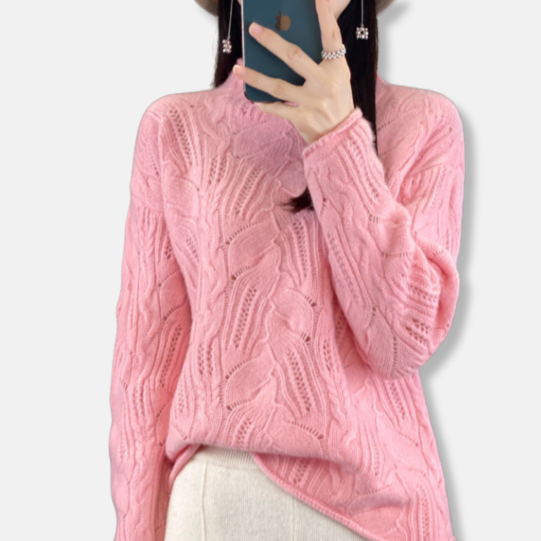 Pull en maille torsadée confortable pour femme