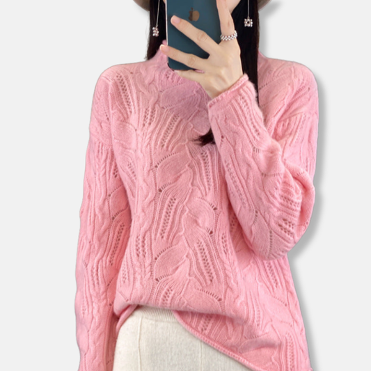 Pull en maille torsadée confortable pour femme