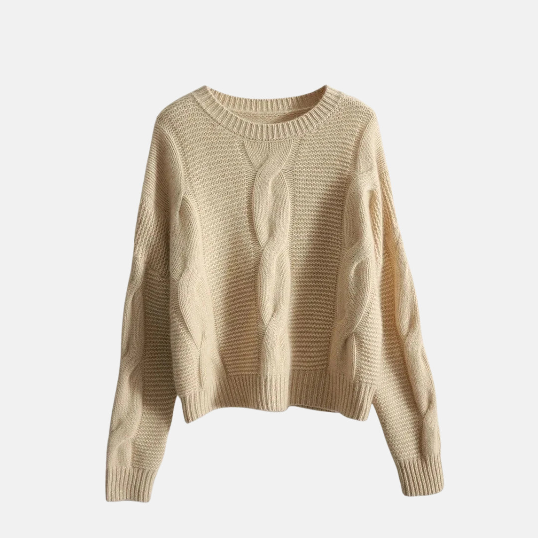 Pull en maille torsadée confortable pour femme