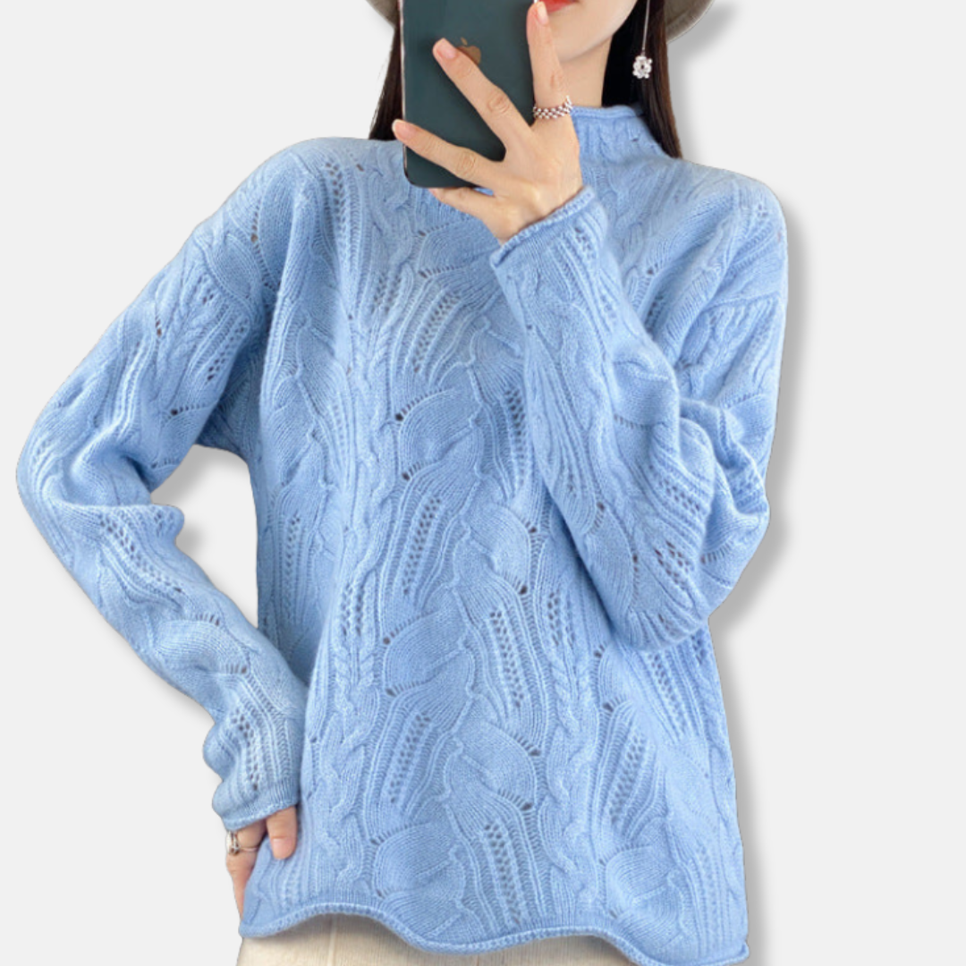 Pull en maille torsadée confortable pour femme
