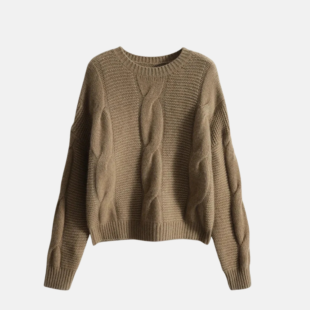 Pull en maille torsadée confortable pour femme