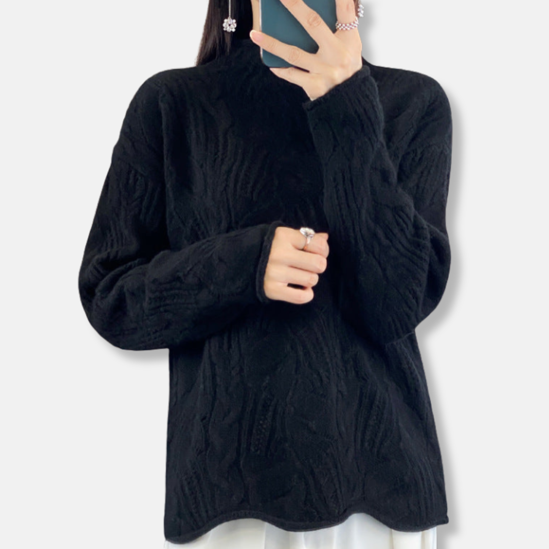 Pull en maille torsadée confortable pour femme