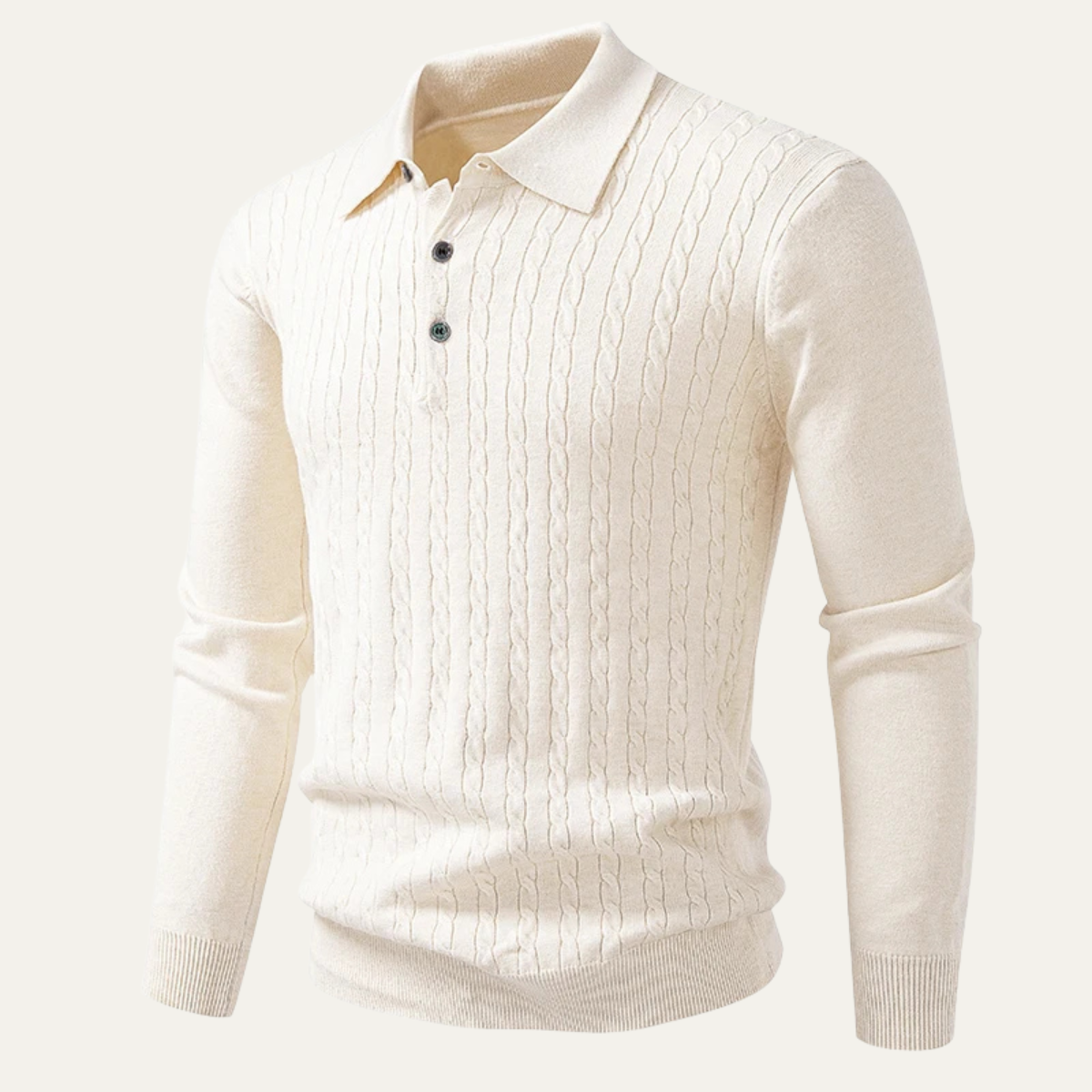 Pull en maille torsadée en coton doux pour homme
