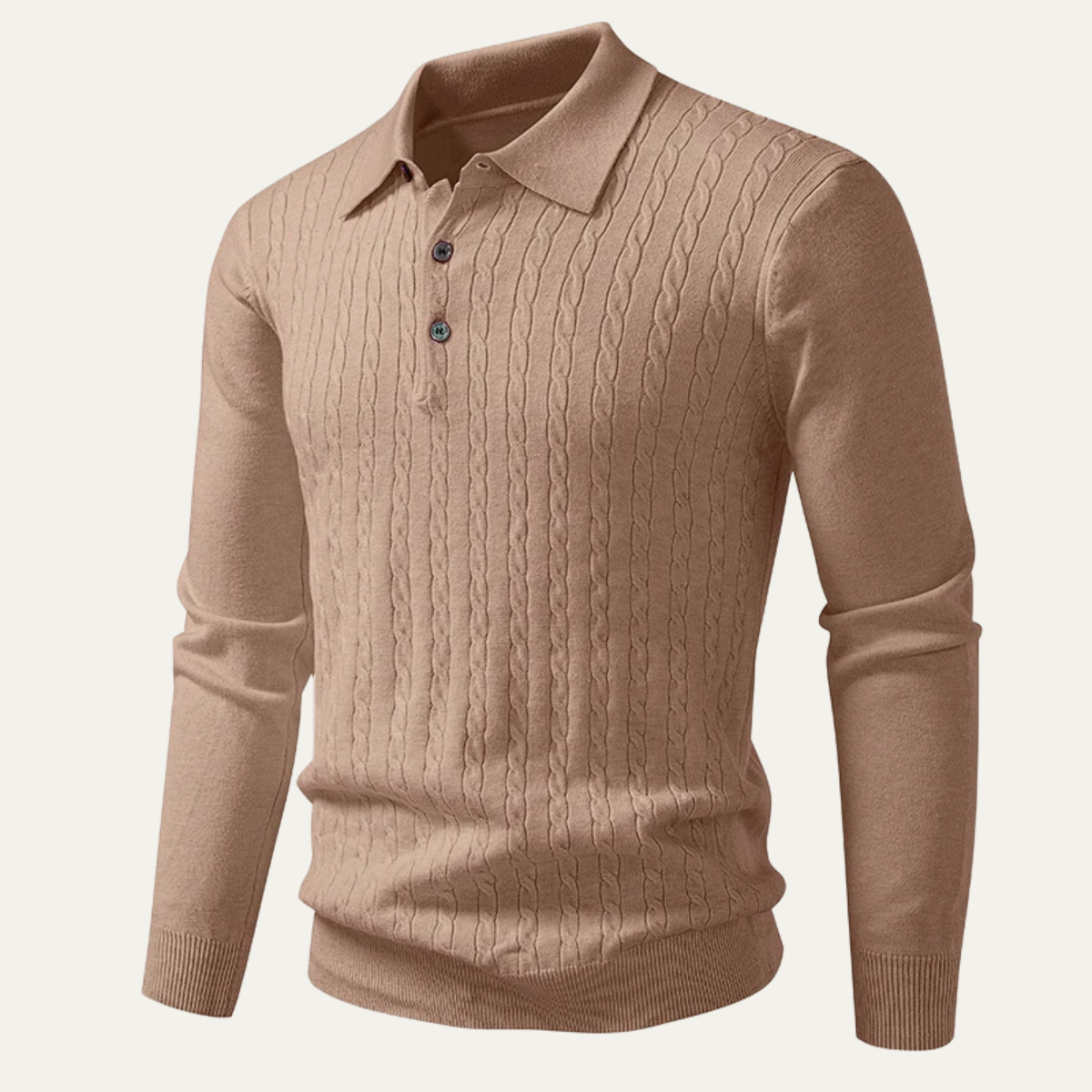 Pull en maille torsadée en coton doux pour homme