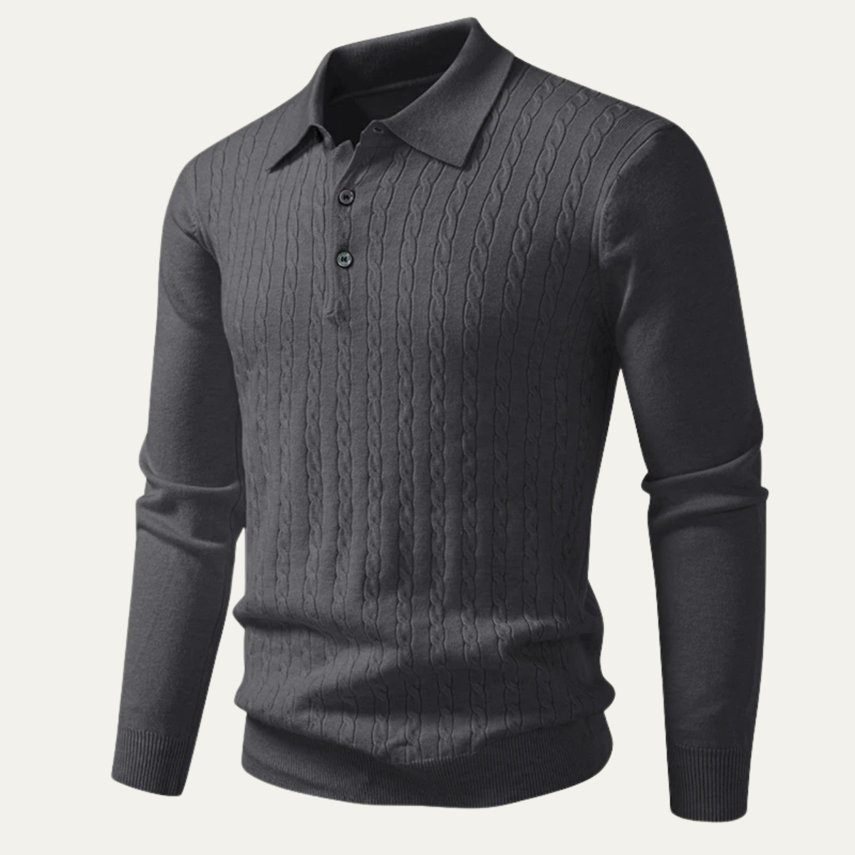 Pull en maille torsadée en coton doux pour homme
