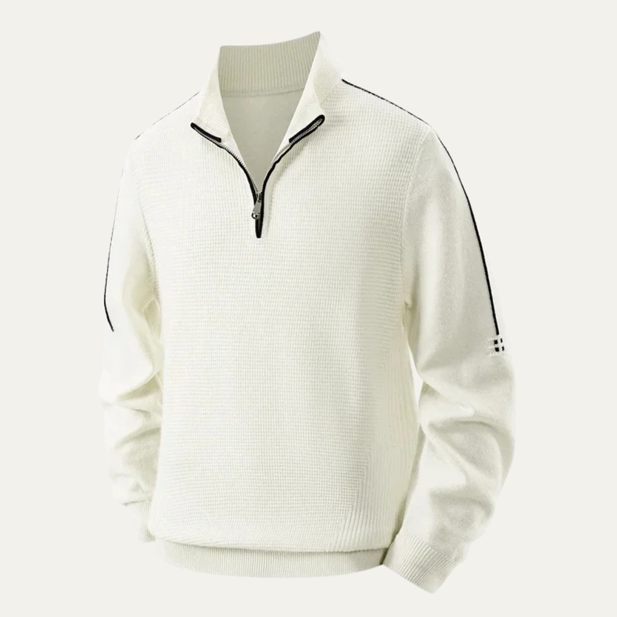 Pull en polaire texturée pour homme avec col zippé.