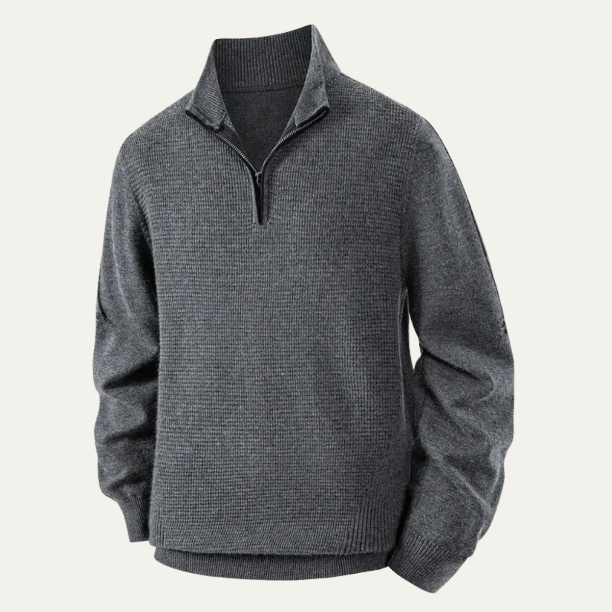 Pull en polaire texturée pour homme avec col zippé.