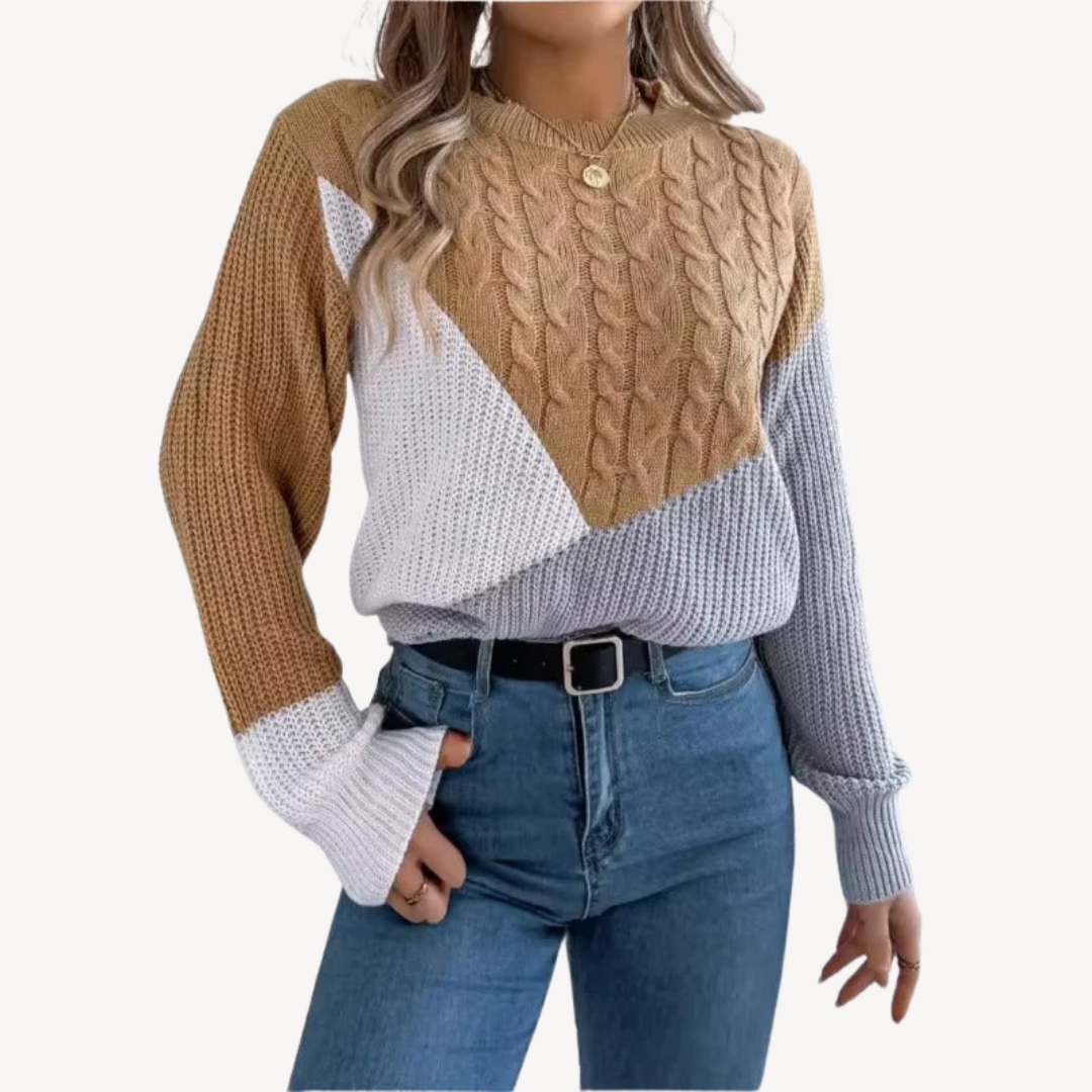 Pull patchwork coloré pour femme