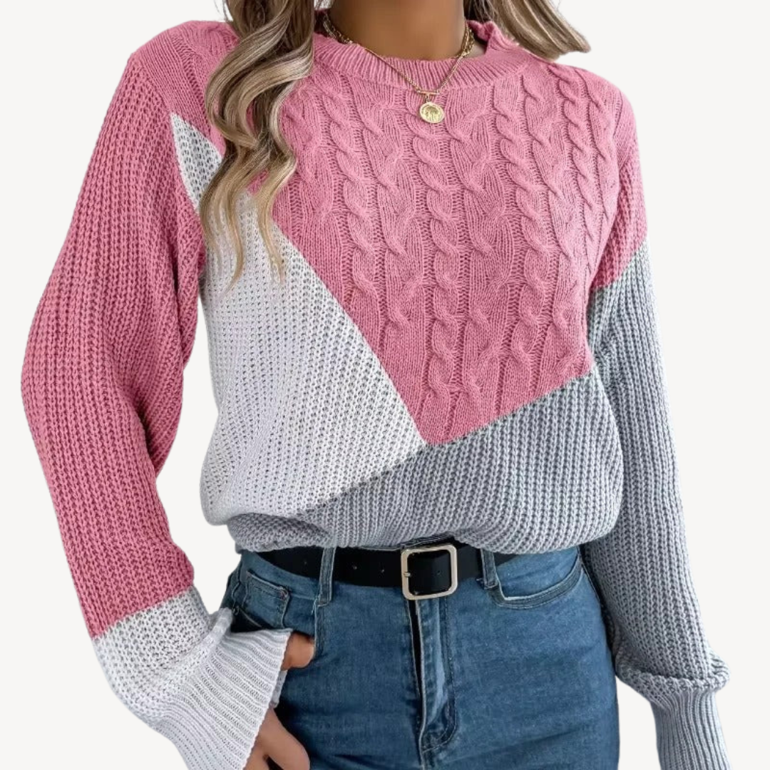 Pull patchwork coloré pour femme