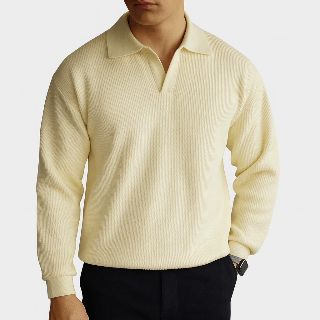 Pull polo en maille pour homme