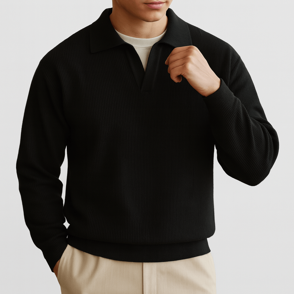 Pull polo en maille pour homme