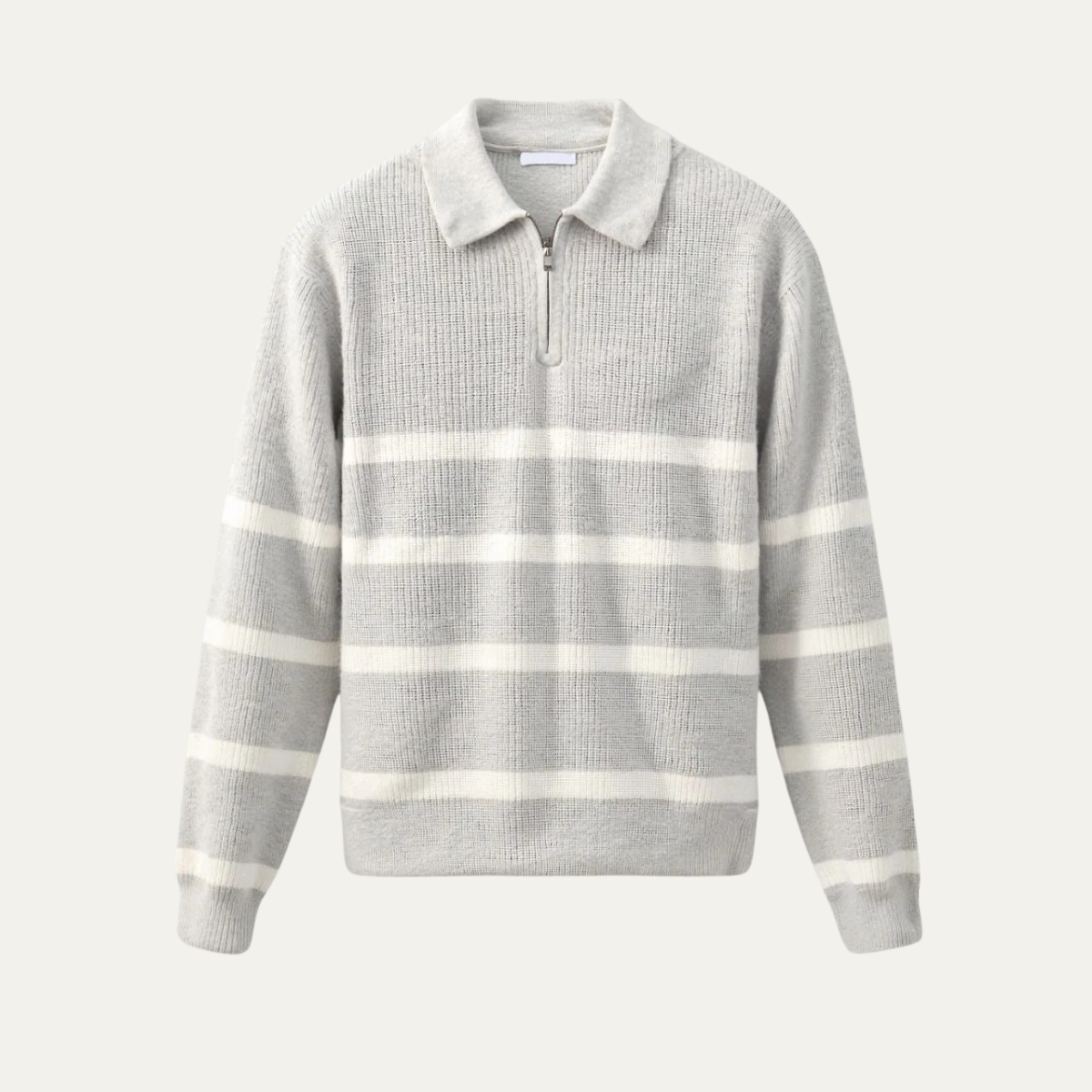Pull polo rayé en maille pour homme