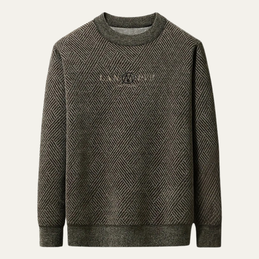 Pull ras du cou en maille chevron pour homme