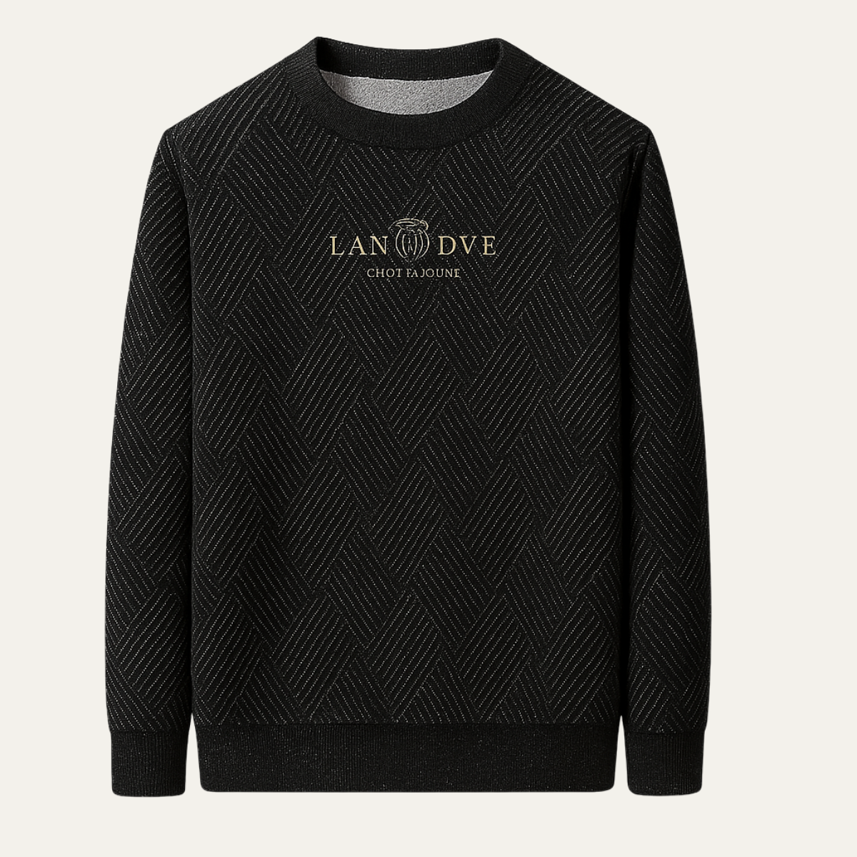 Pull ras du cou en maille chevron pour homme