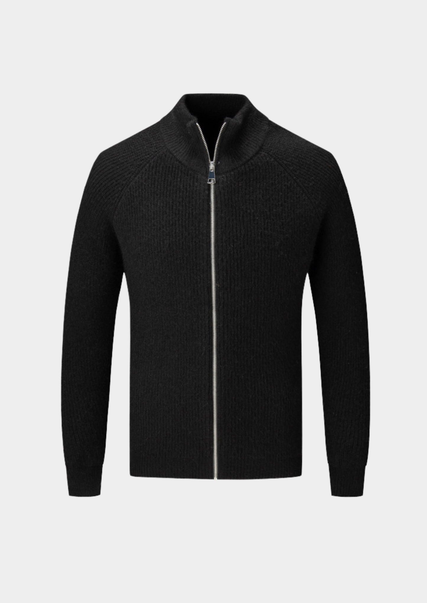 Pull zippé côtelé pour homme