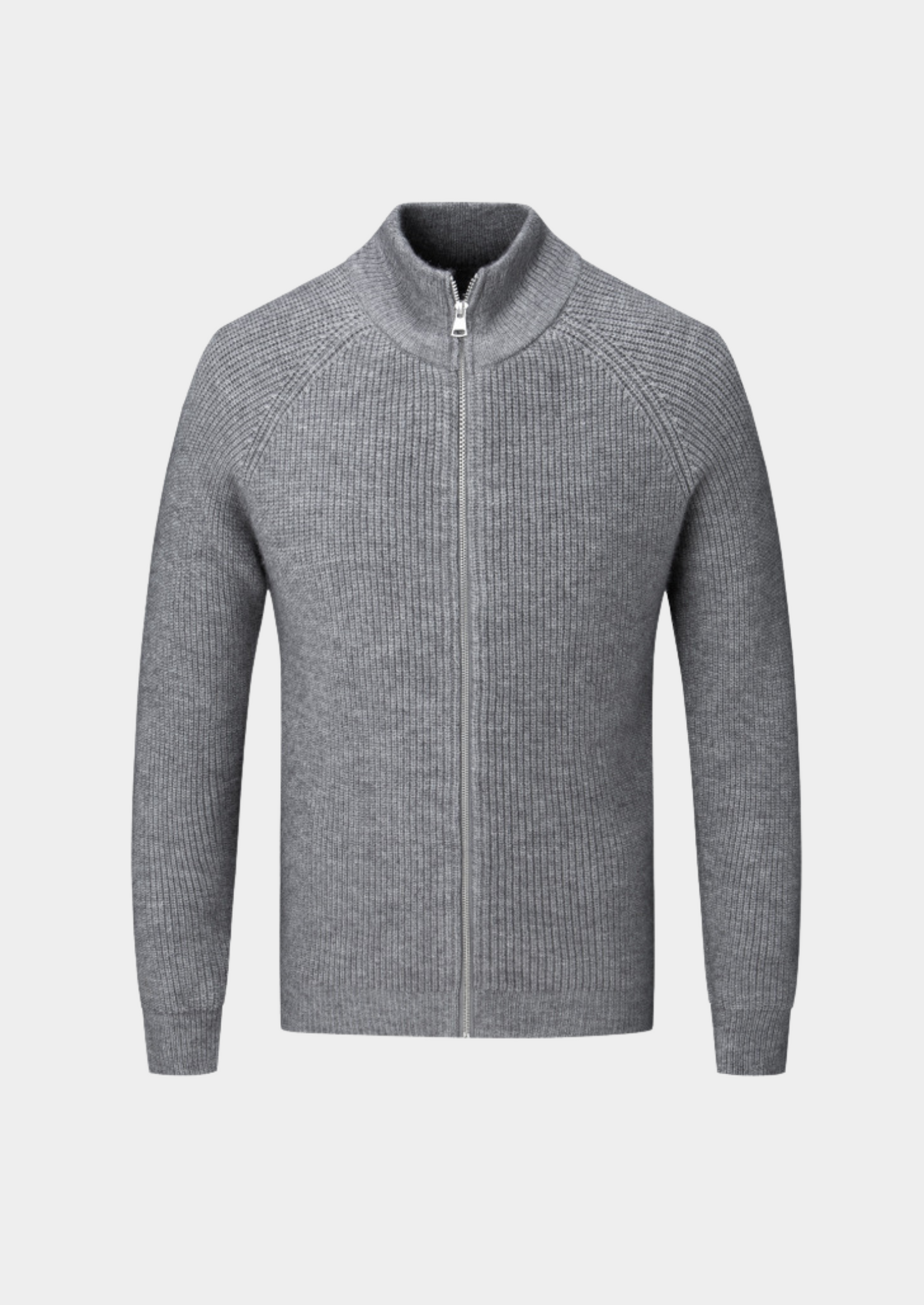 Pull zippé côtelé pour homme