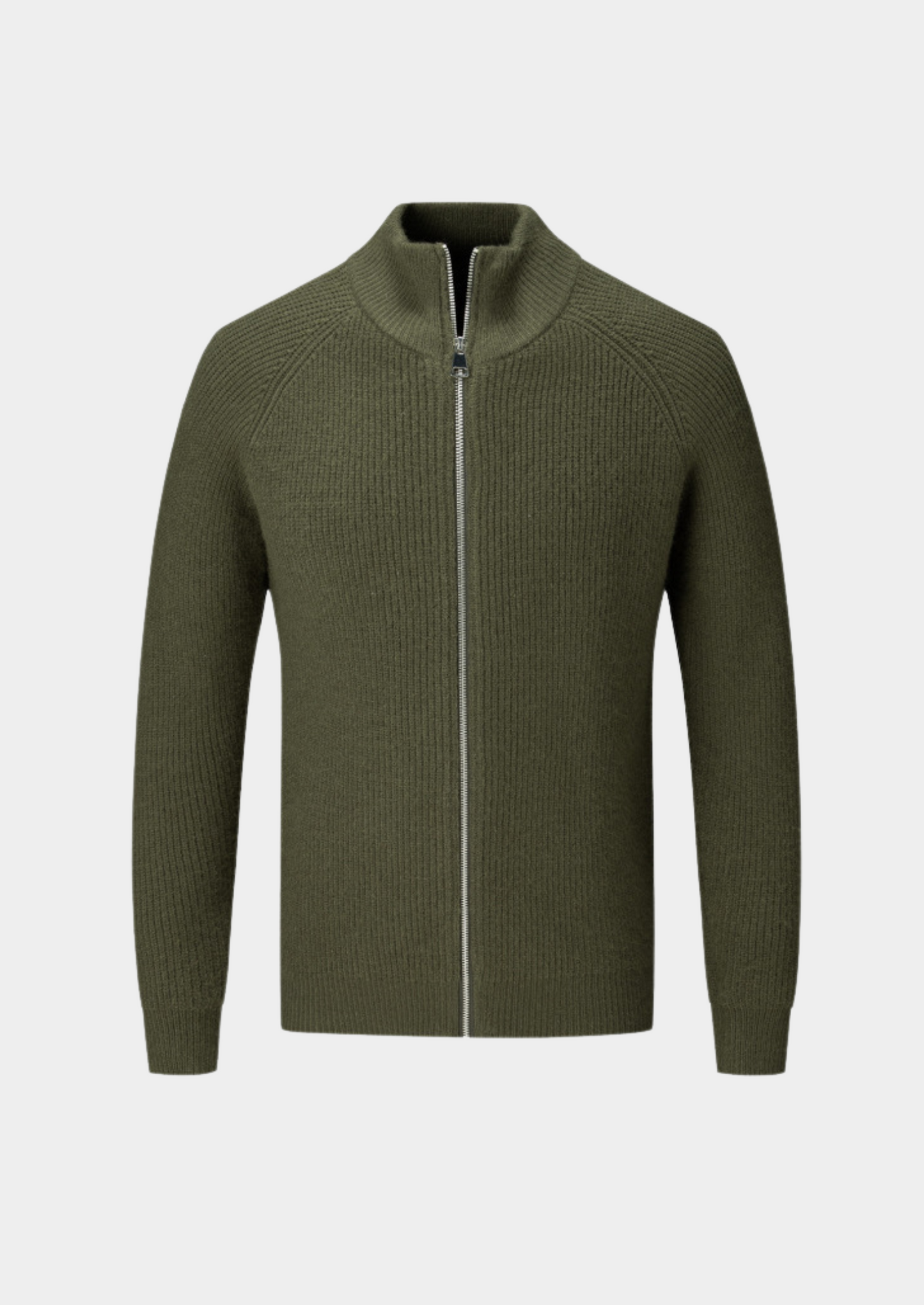 Pull zippé côtelé pour homme