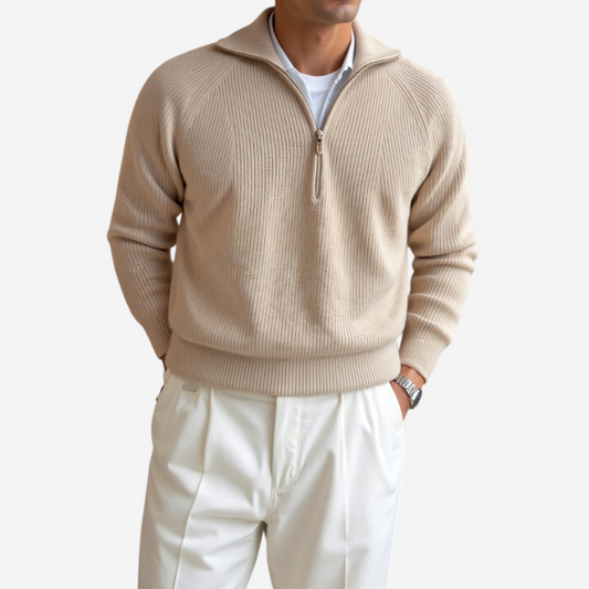 Pull zippé en cachemire pour homme