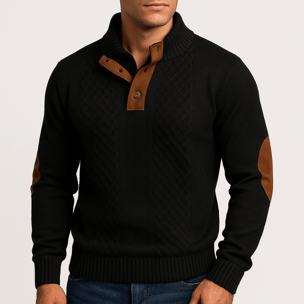 Pull zippé jacquard pour homme