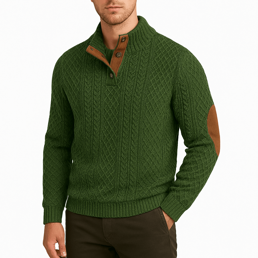 Pull zippé jacquard pour homme
