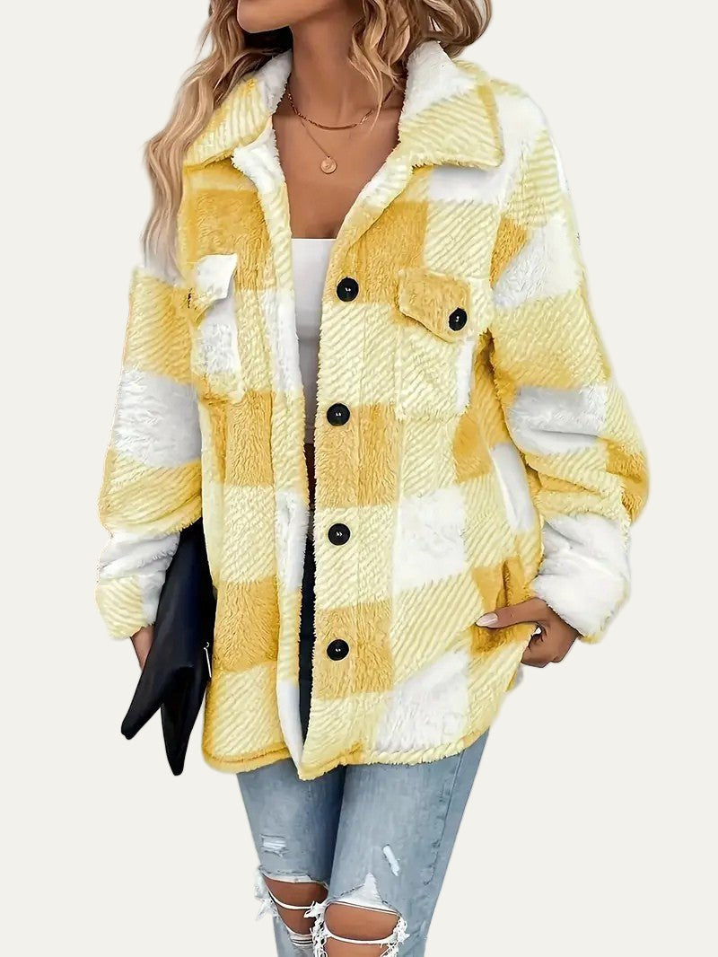 Surchemise Teddy à carreaux pour femme