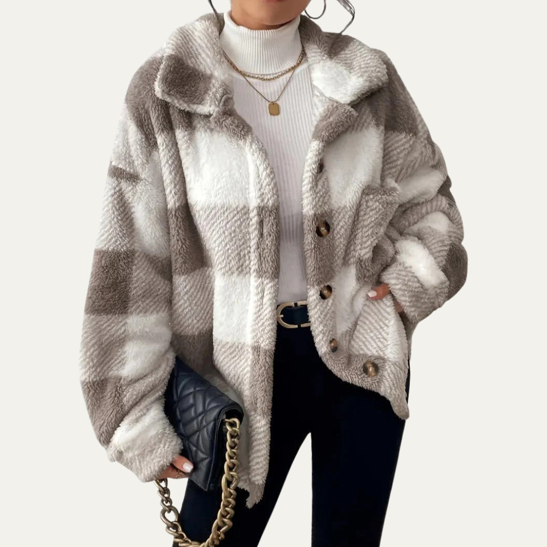 Surchemise à carreaux oversize pour femme
