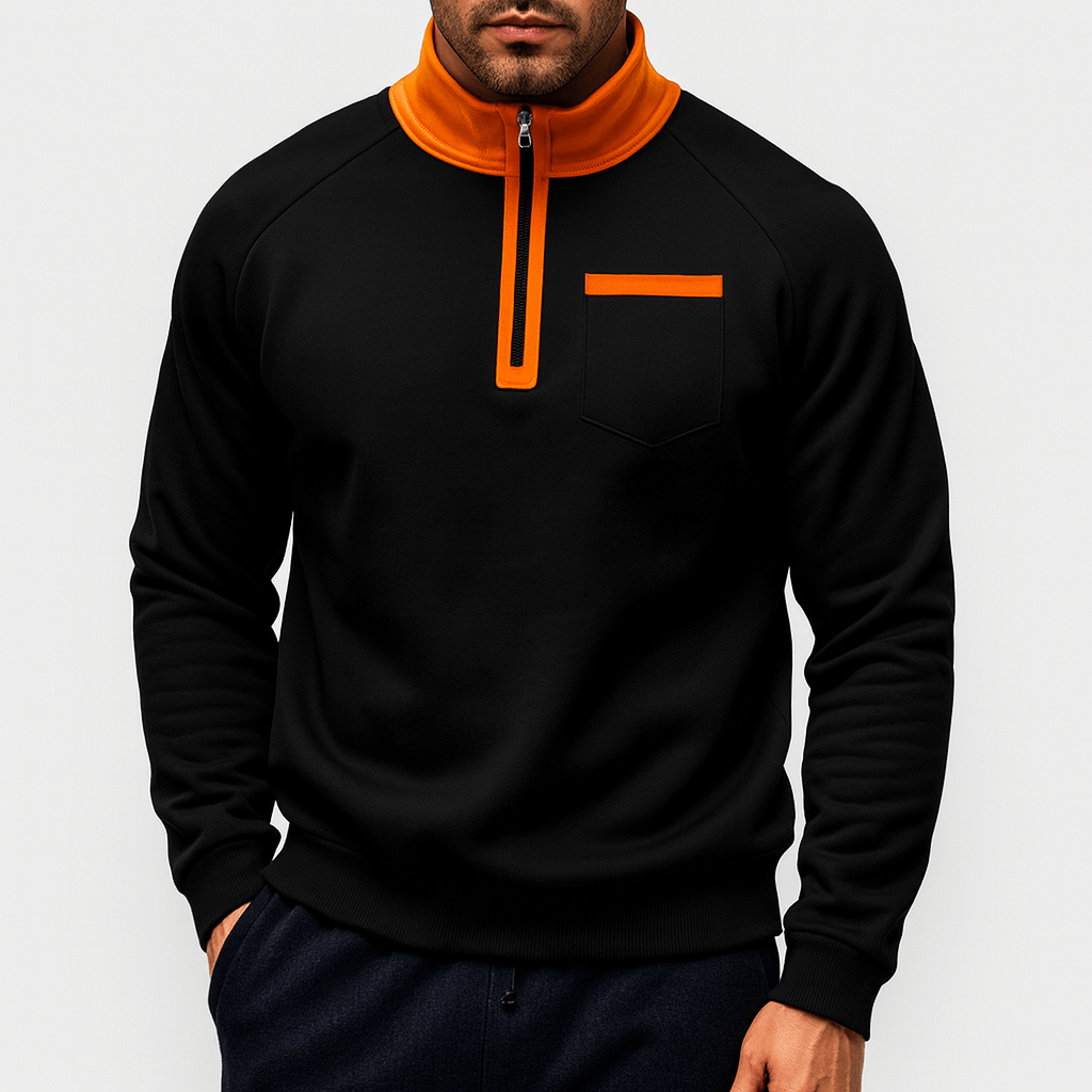 Sweat-shirt à col montant zippé pour homme