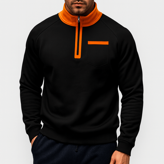 Sweat-shirt à col montant zippé pour homme