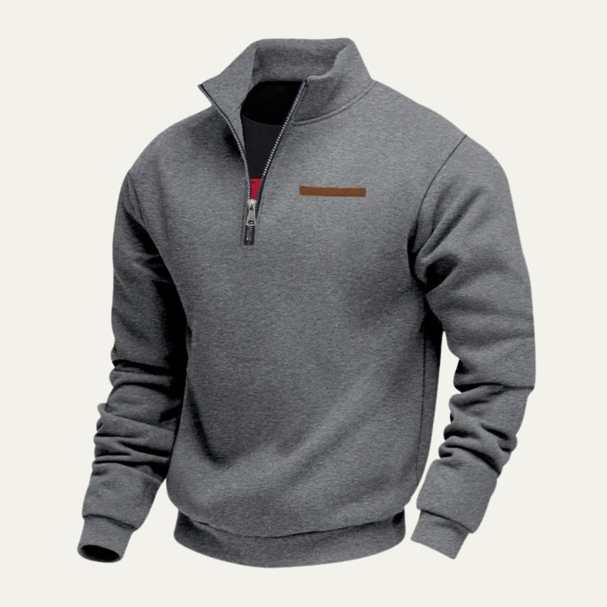 Sweat-shirt à col montant zippé pour homme