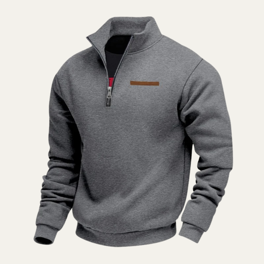 Sweat-shirt à col montant zippé pour homme