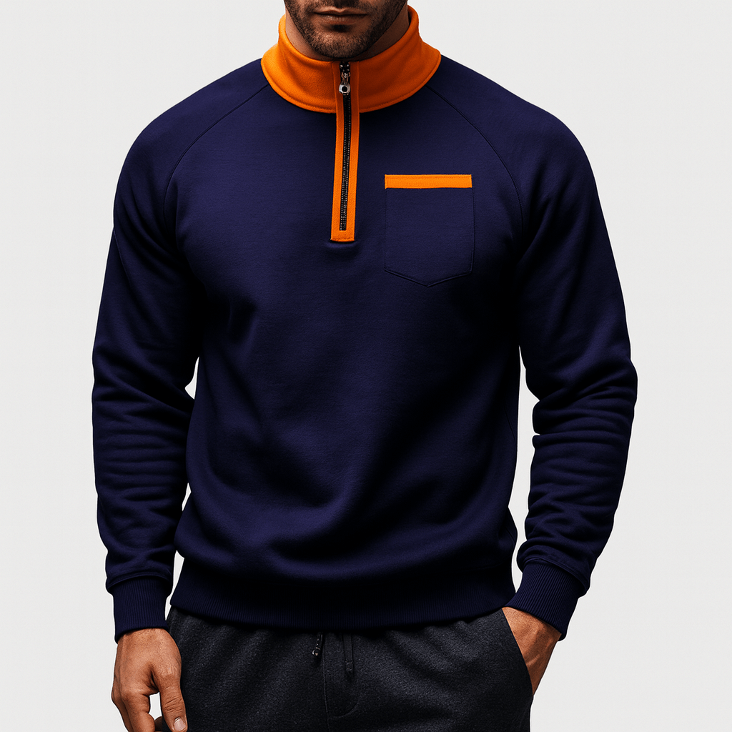 Sweat-shirt à col montant zippé pour homme