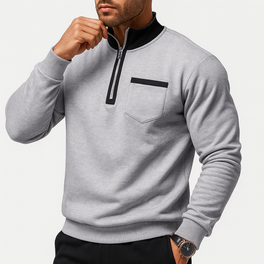 Sweat-shirt à col montant zippé pour homme
