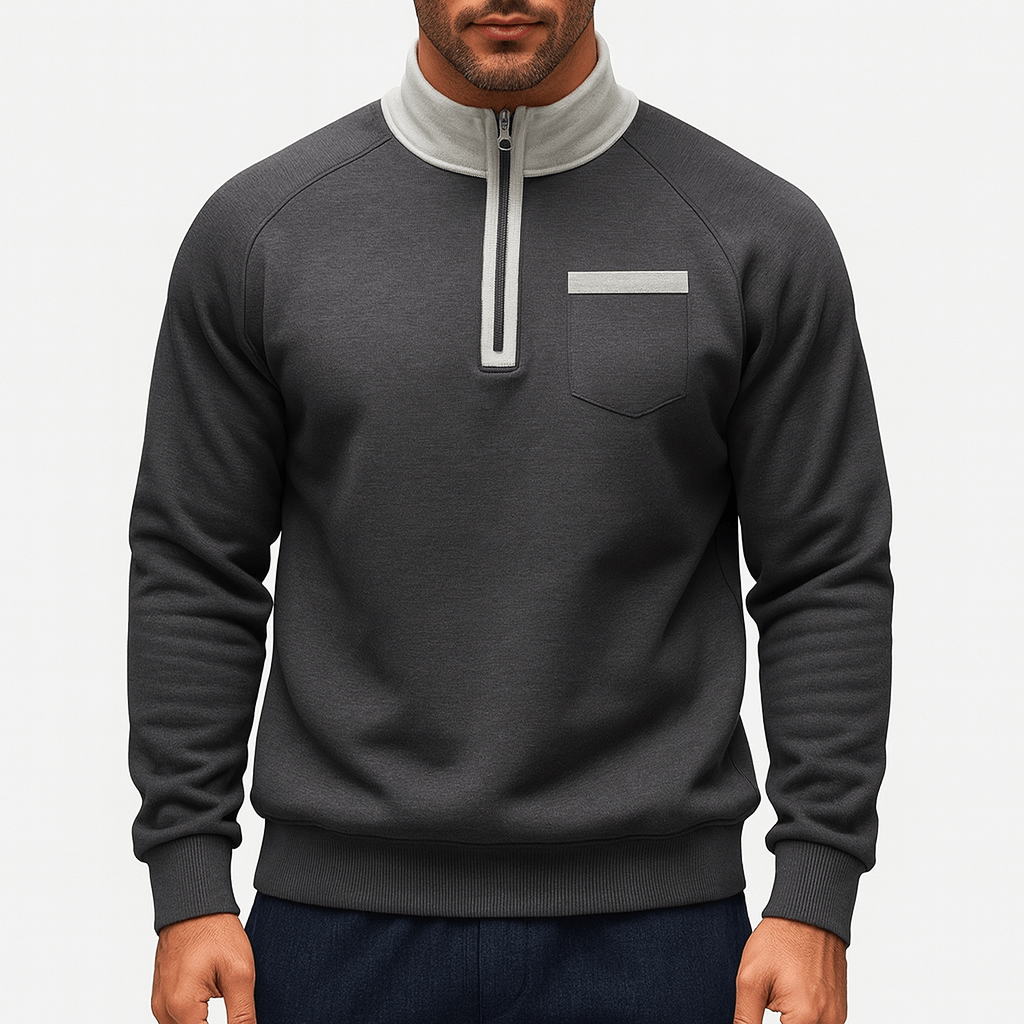 Sweat-shirt à col montant zippé pour homme