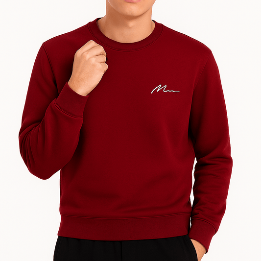 Sweat-shirt à col rond doublé polaire pour homme