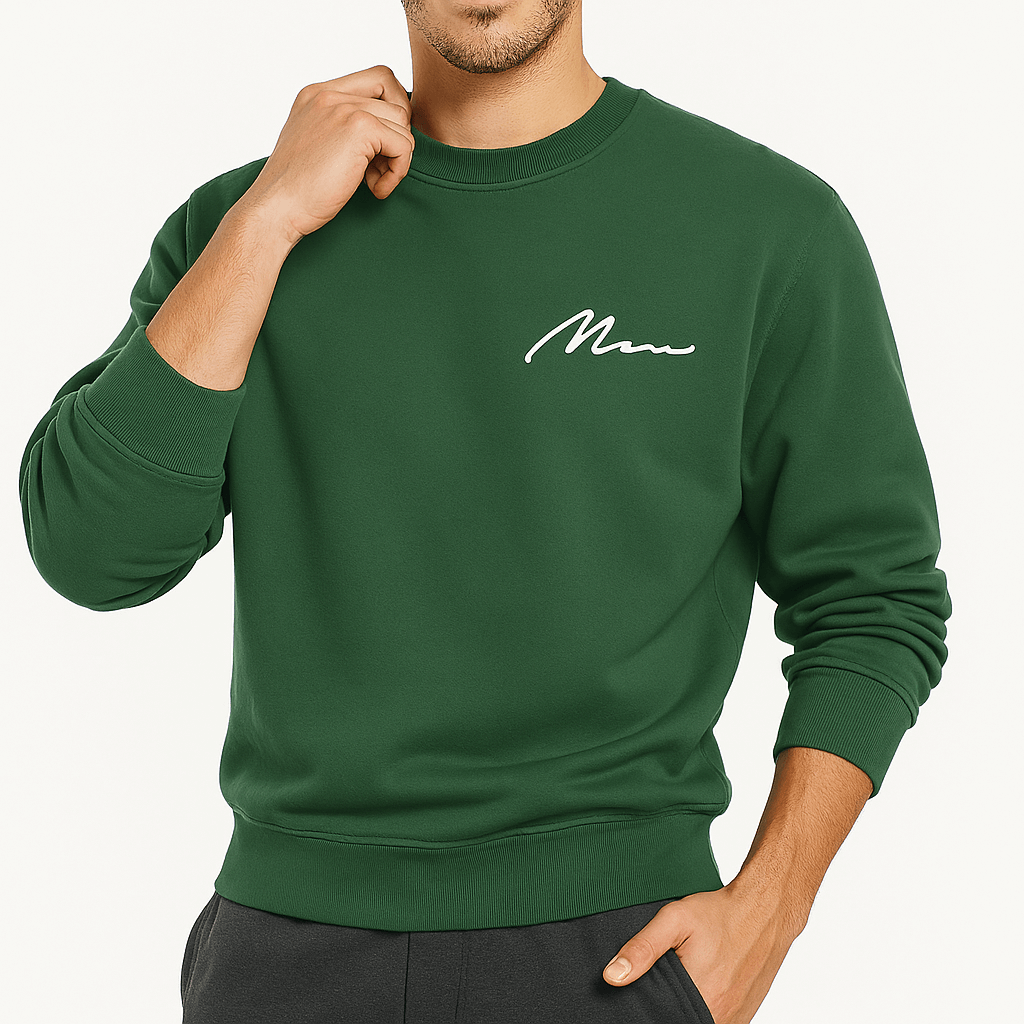 Sweat-shirt à col rond doublé polaire pour homme