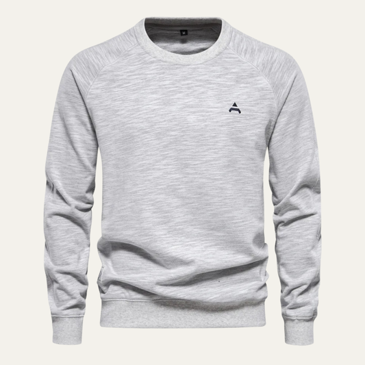 Sweat-shirt classique en coton à col rond pour homme