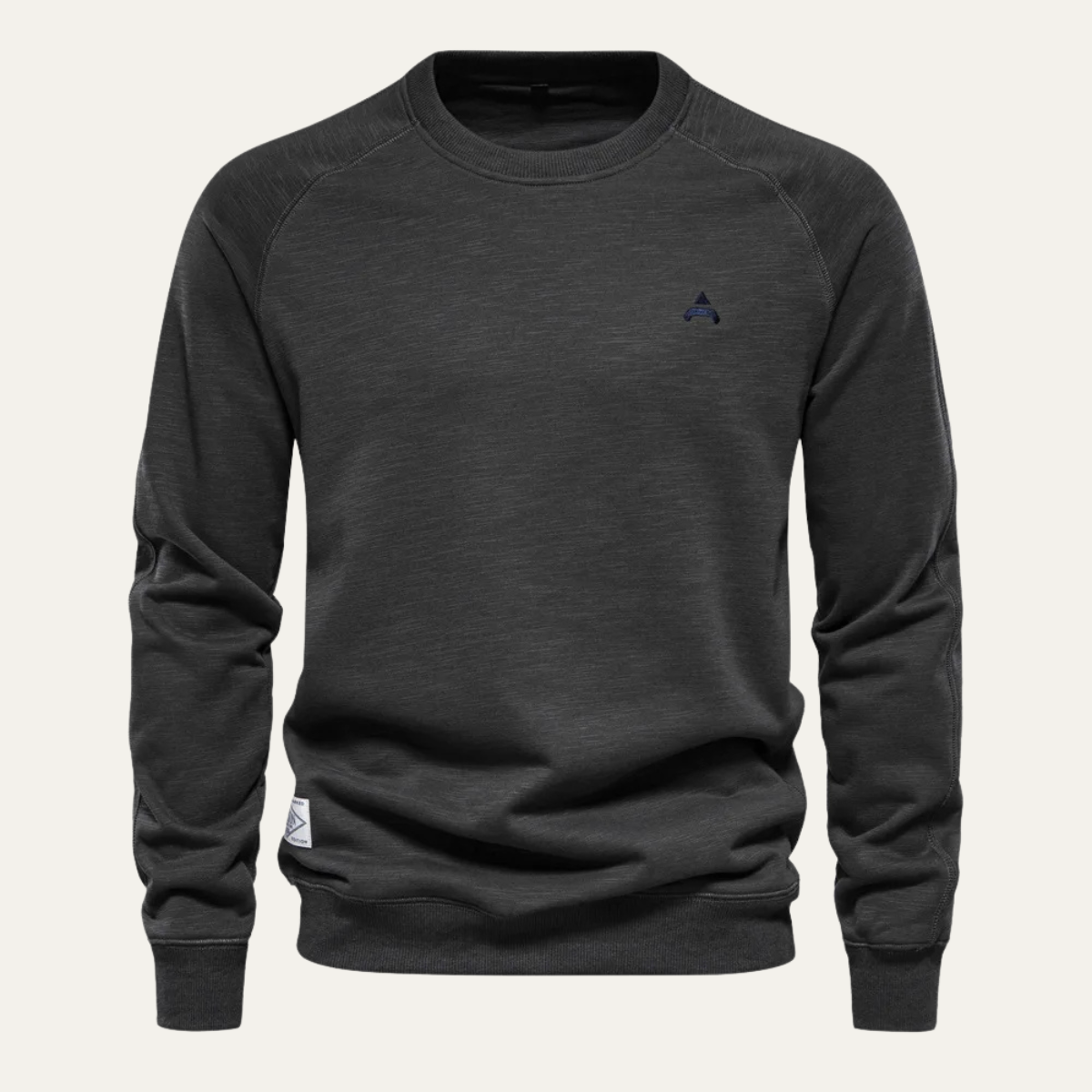 Sweat-shirt classique en coton à col rond pour homme