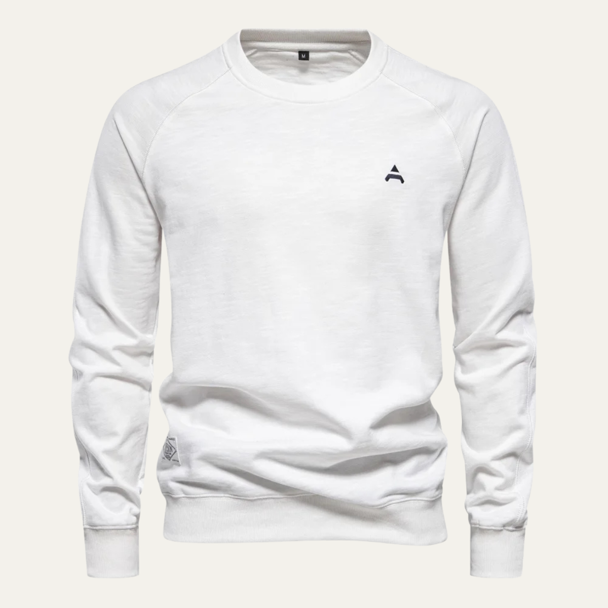 Sweat-shirt classique en coton à col rond pour homme