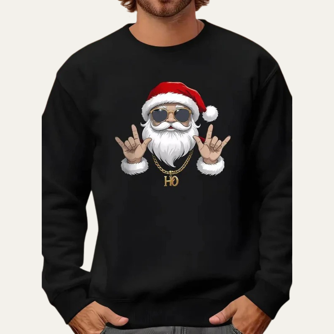 Sweat-shirt de Noël Rock On Santa pour homme