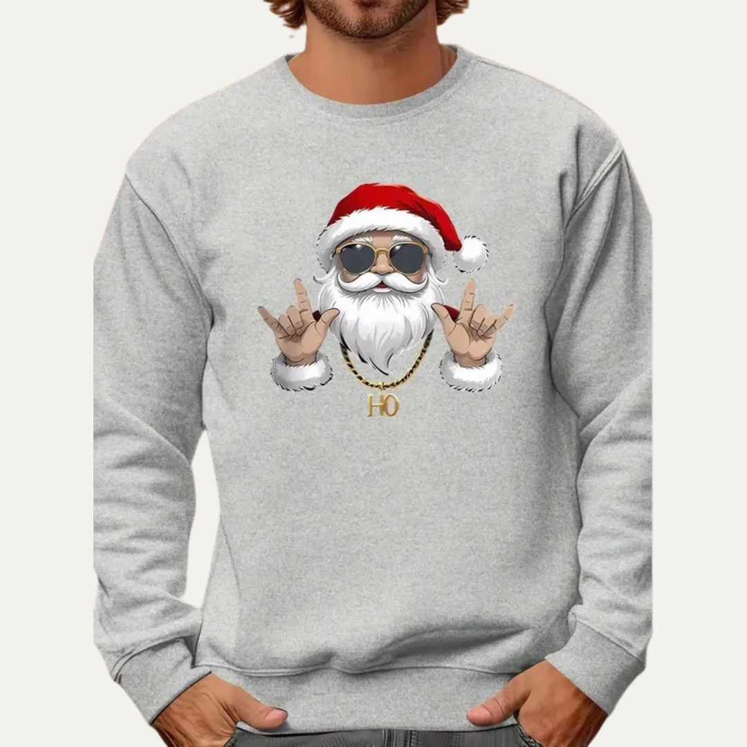 Sweat-shirt de Noël Rock On Santa pour homme