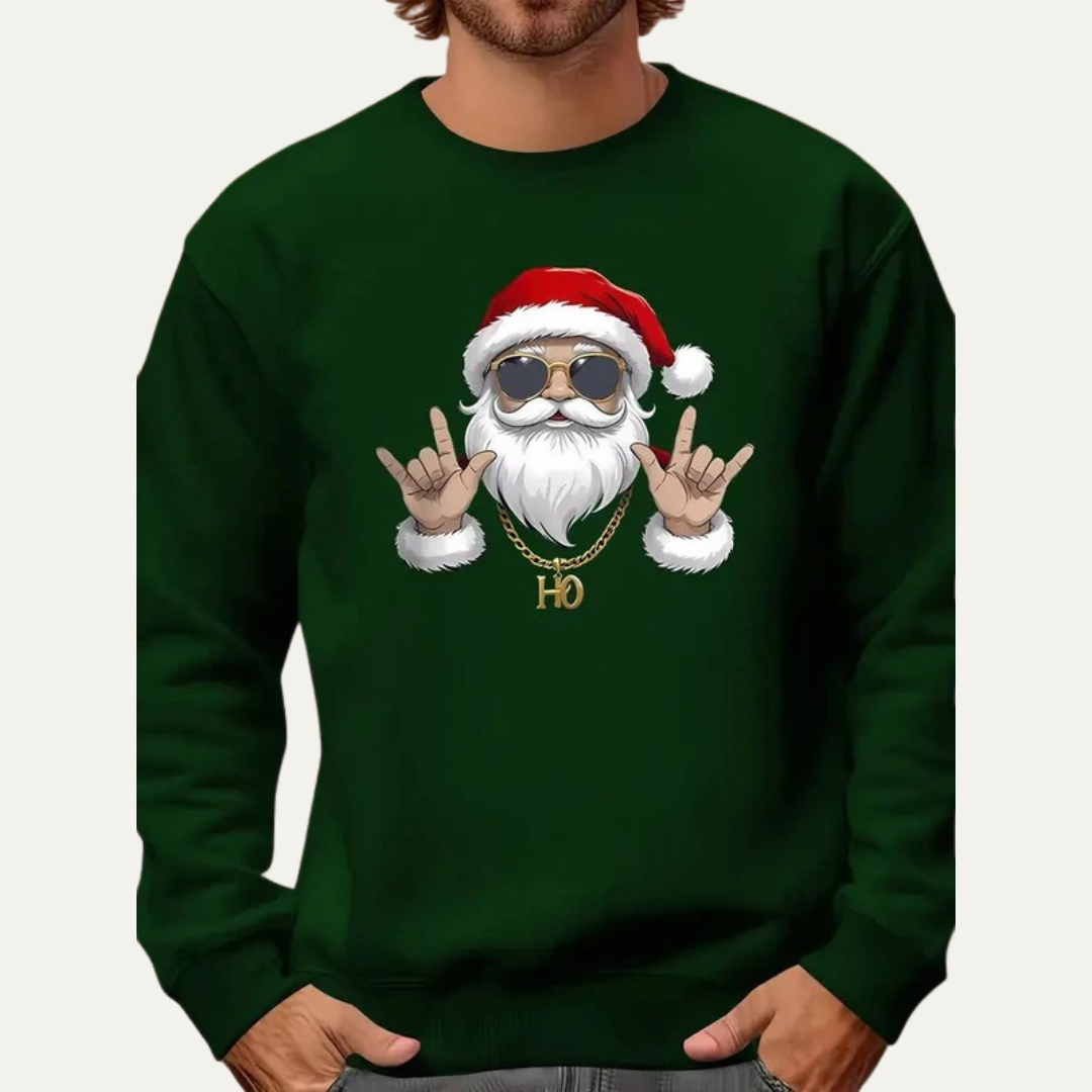 Sweat-shirt de Noël Rock On Santa pour homme