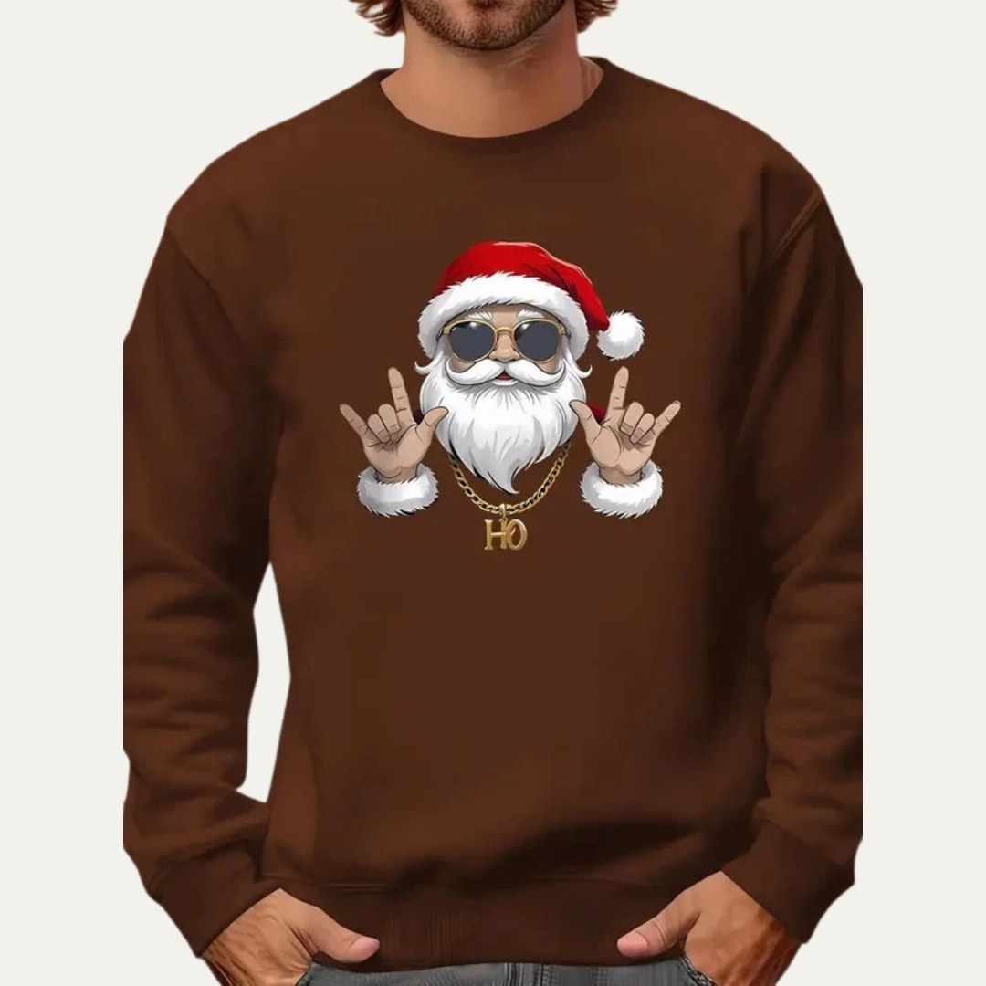 Sweat-shirt de Noël Rock On Santa pour homme