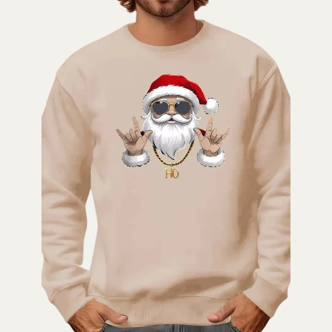 Sweat-shirt de Noël Rock On Santa pour homme