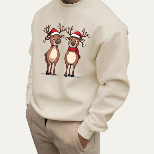 Sweat-shirt de Noël festif pour homme avec motif de rennes
