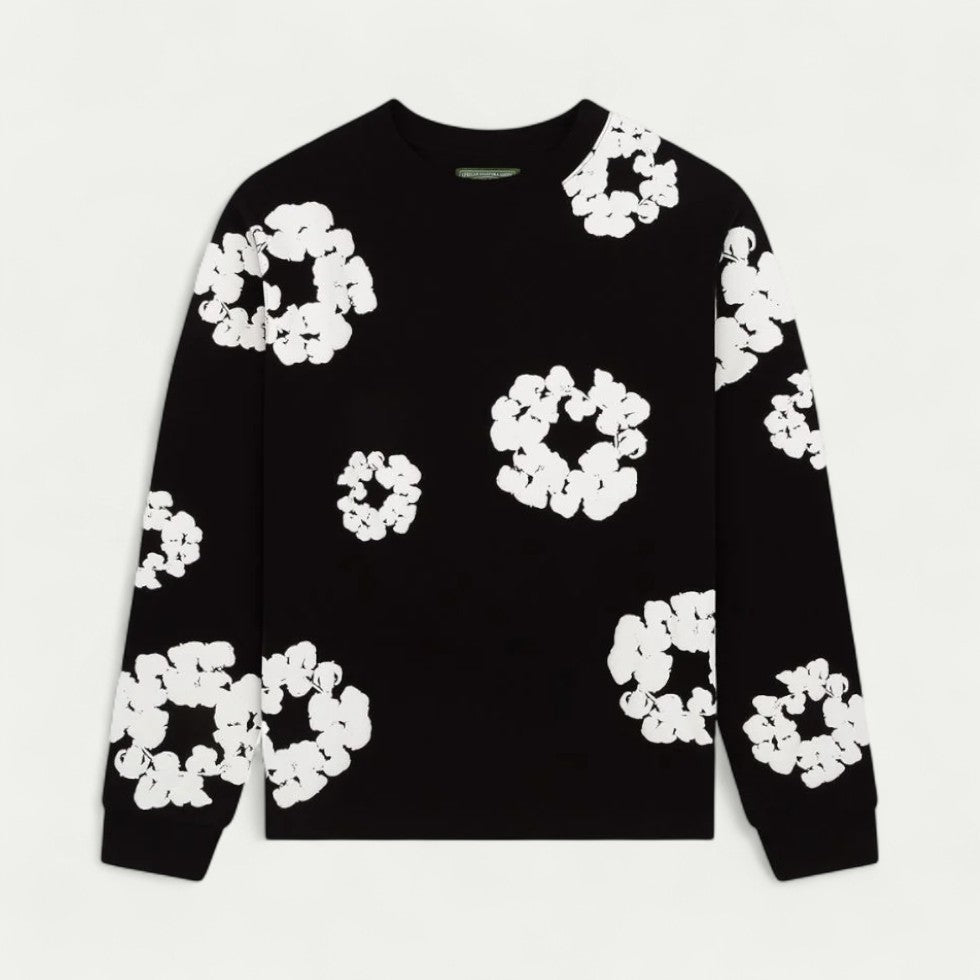 Sweat-shirt décontracté à motif floral pour femme