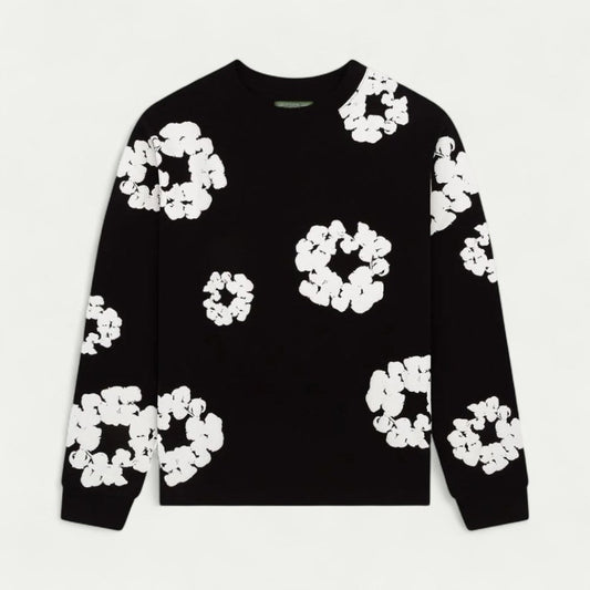 Sweat-shirt décontracté à motif floral pour femme
